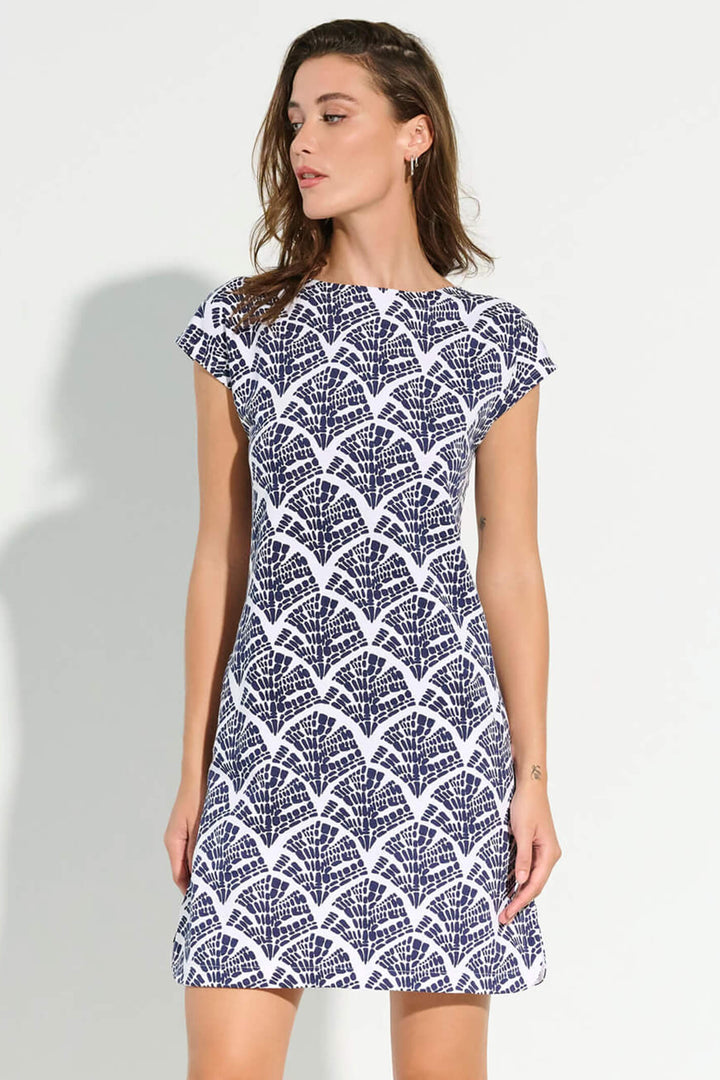 Hatley MLL1632 Capri Navy Mosaic Leaves Dress - Shirley Allum Boutique