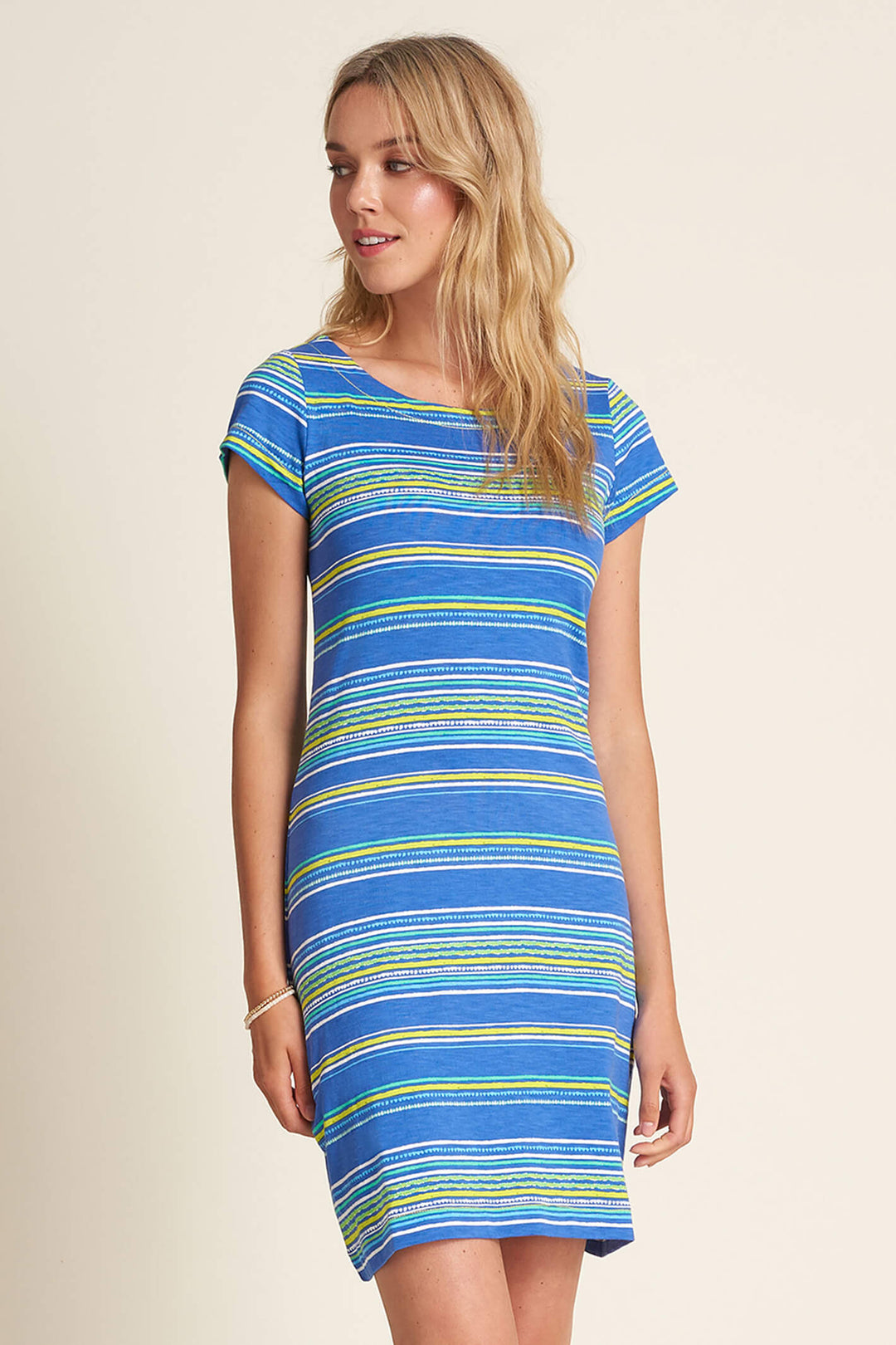 Hatley TSL179C Blue Nellie Textured Stripes Dress - Shirley Allum