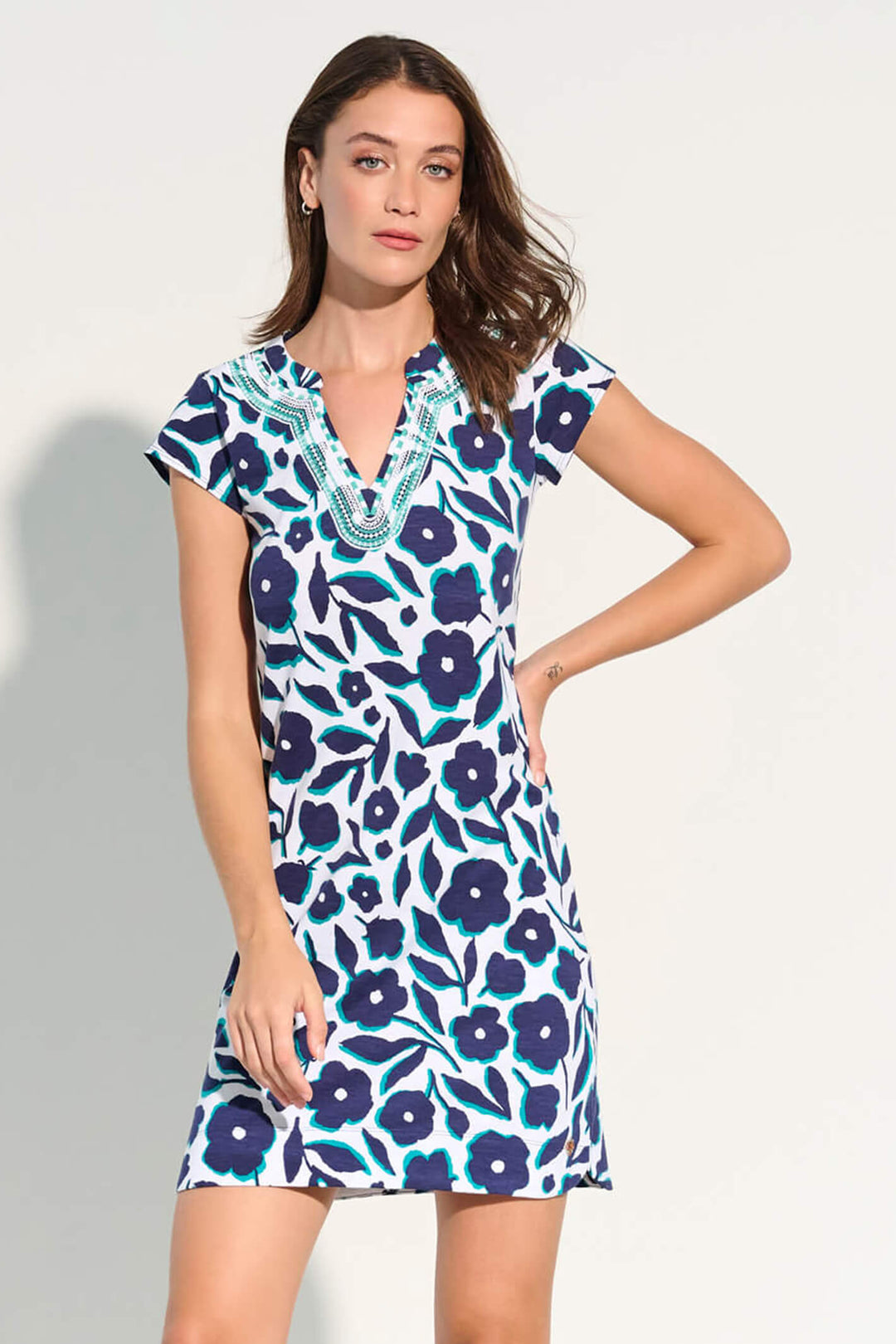 Hatley Zara FFL1472 Navy Fresh Flowers Print Dress  - Shirley Allum Boutique
