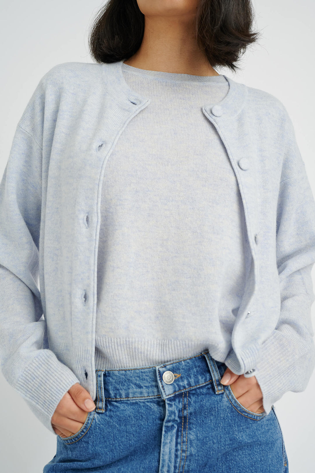 InWear 30108008 1540301 MonikalW Chambray Blue Cardigan - Shirley Allum Boutique