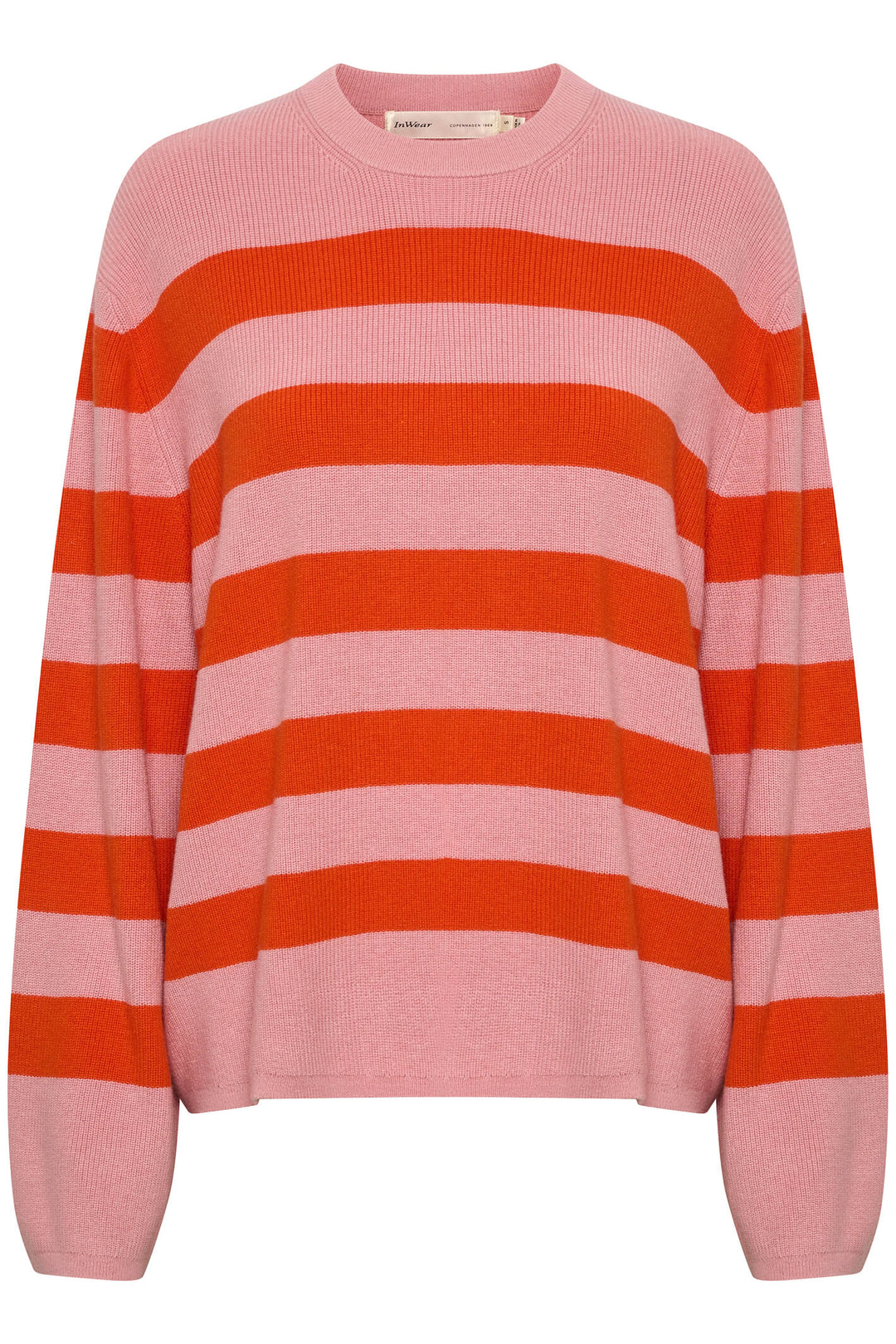 InWear 30108076 301905 AbigailIW Pink Stripe Jumper - Shirley Allum Boutique