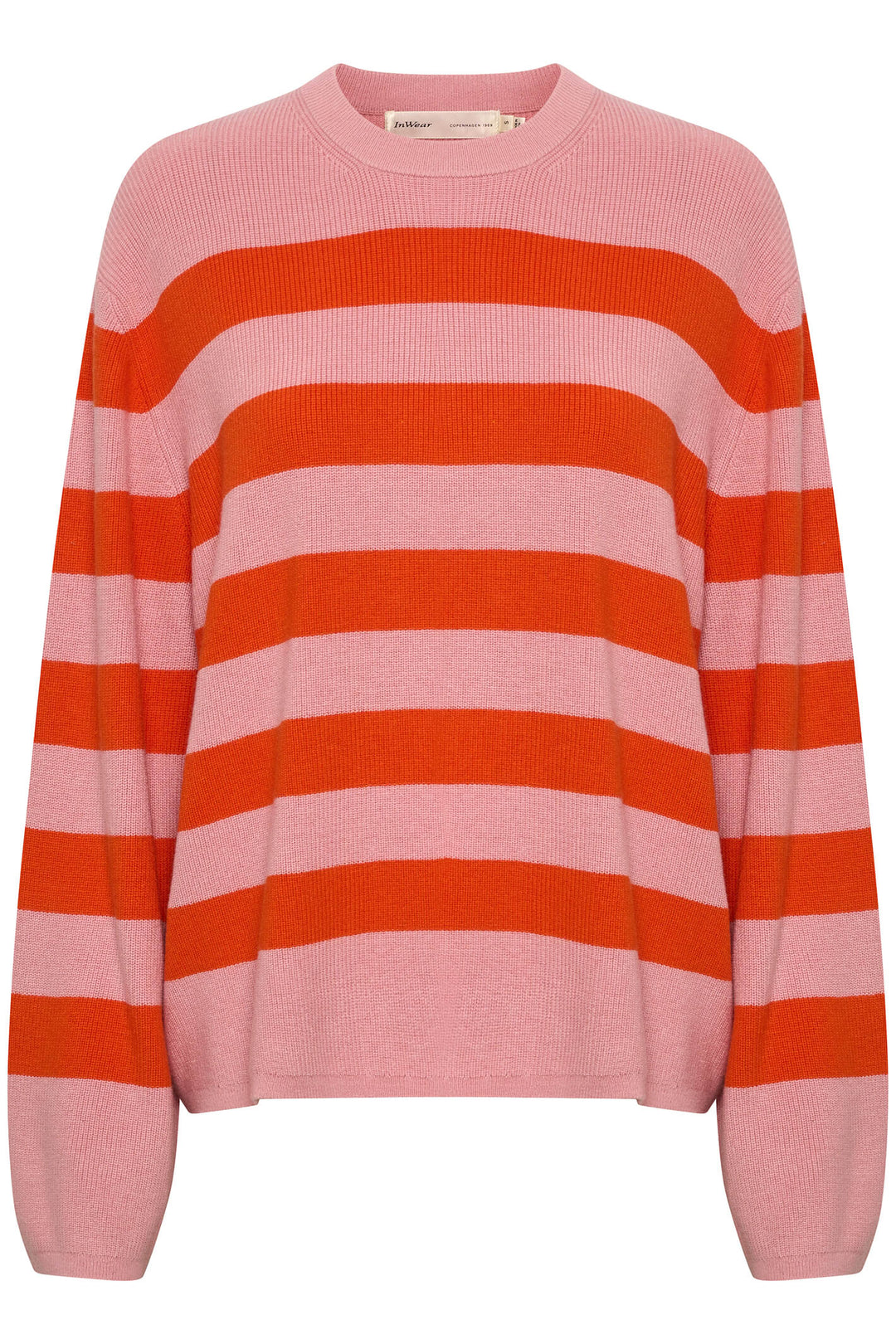 InWear 30108076 301905 AbigailIW Pink Stripe Jumper - Shirley Allum Boutique