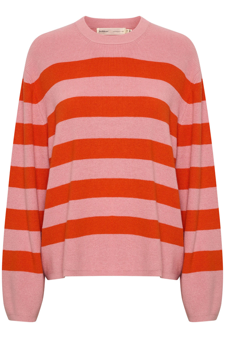 InWear 30108076 301905 AbigailIW Pink Stripe Jumper - Shirley Allum Boutique