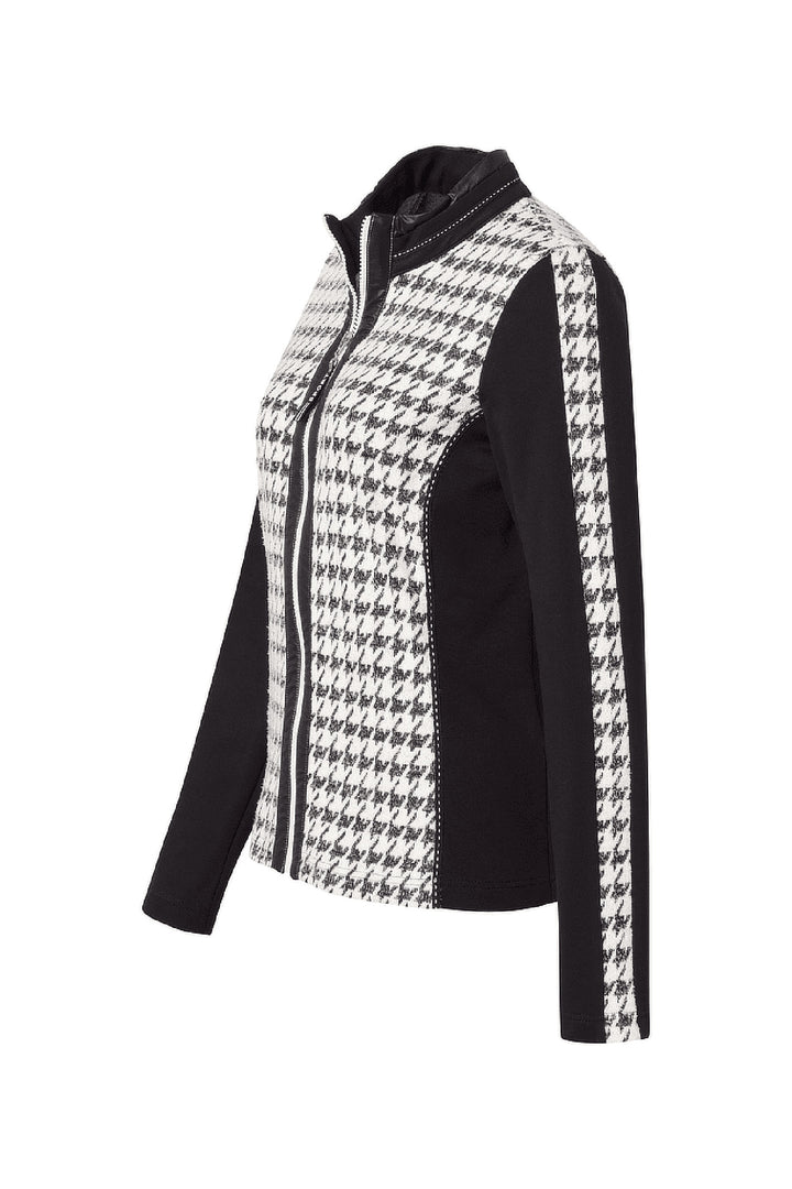 Just White 43371 018 Black Dog Tooth Patterned Jacket - Shirley Allum