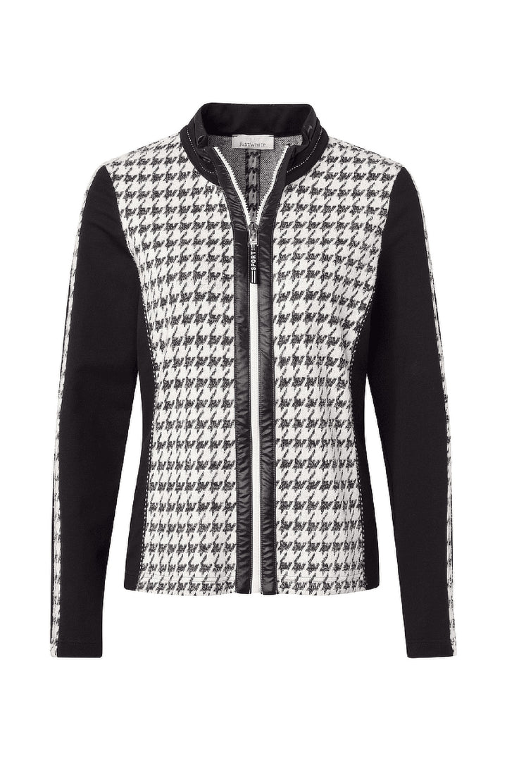Just White 43371 018 Black Dog Tooth Patterned Jacket - Shirley Allum