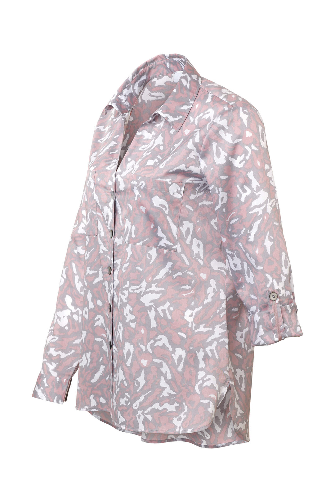 Just White 43753 315 Rose Pink Grey Animal Print Blouse - Shirley Allum