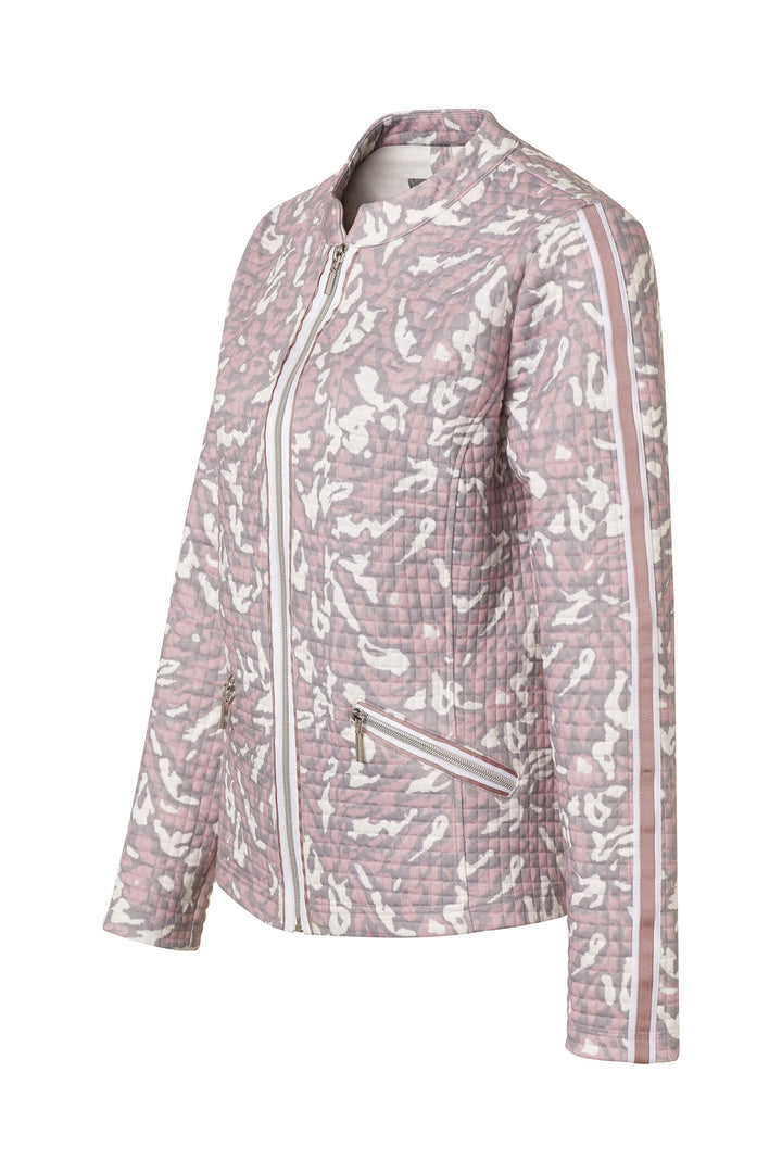 Just White 43759 315 Rose Pink Grey Animal Print Jacket - Shirley Allum