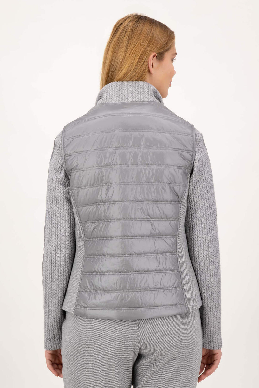 Just White C2182-930 Grey Uni Padded Gilet - Shirley Allum Boutique