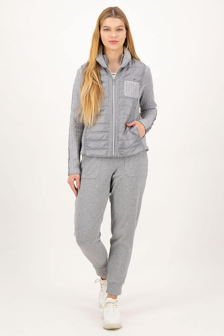 Just White C2182-930 Grey Uni Padded Gilet - Shirley Allum Boutique