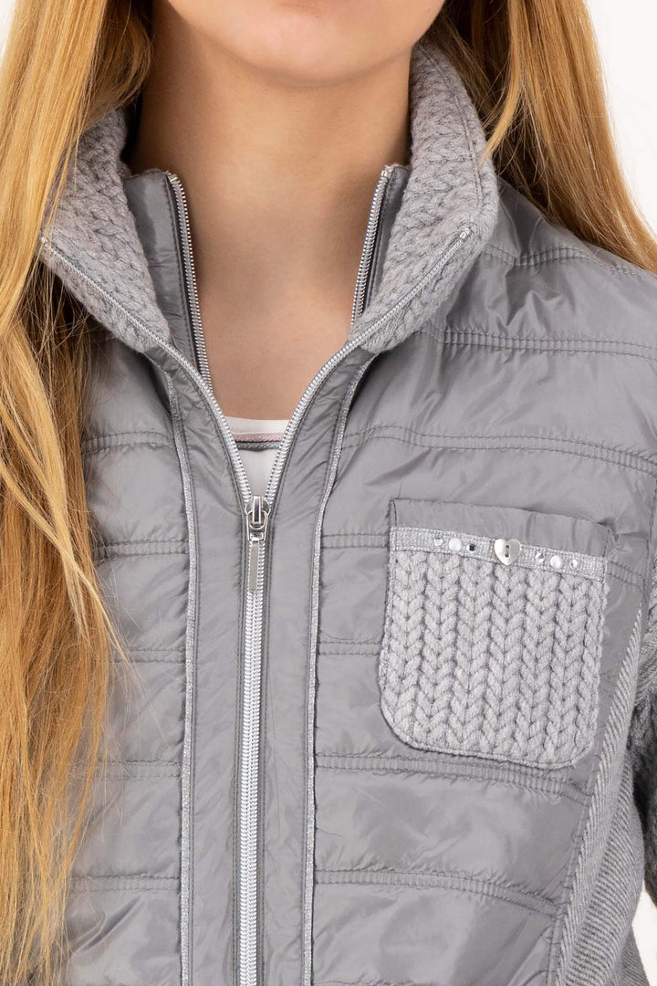 Just White C2182-930 Grey Uni Padded Gilet - Shirley Allum Boutique