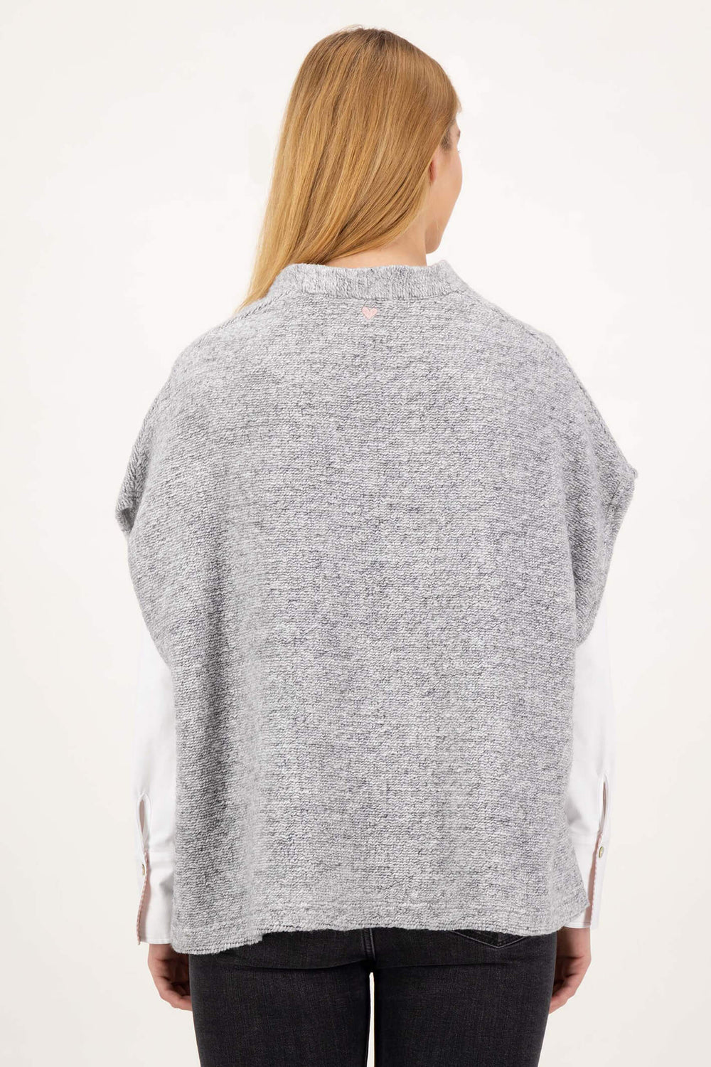 Just White C2309-934 Grey Melange Oversize Cardigan - Shirley Allum Boutique