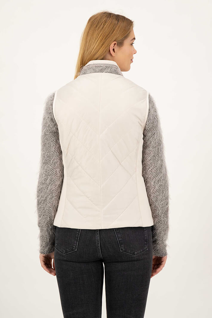 Just White J2380-040 Sand Uni Quilted Jacket - Shirley Allum Boutique
