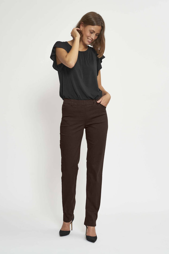LauRie 27316 88000 Kelly Medium Length Brown Trousers - Shirley Allum Boutique