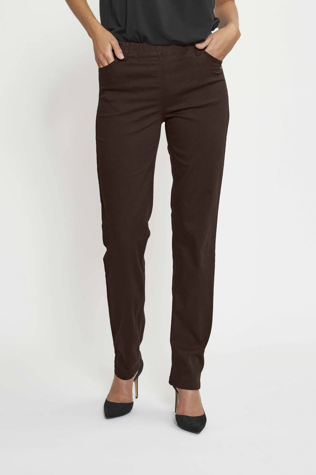 LauRie 27316 88000 Kelly Medium Length Brown Trousers - Shirley Allum Boutique