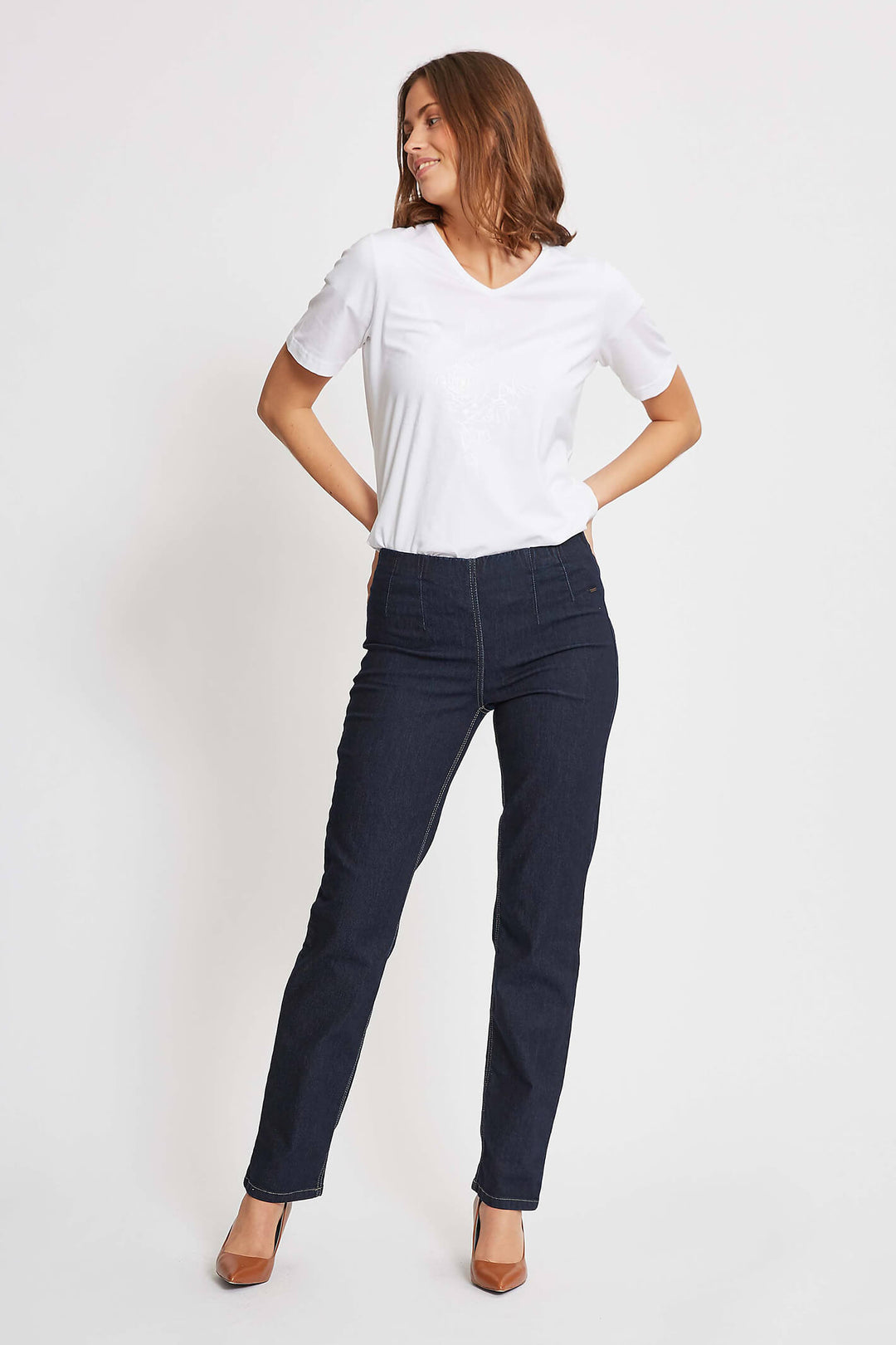 LauRie Rachel 24418 Dark Denim 40518 Pull On Jean - Shirley Allum