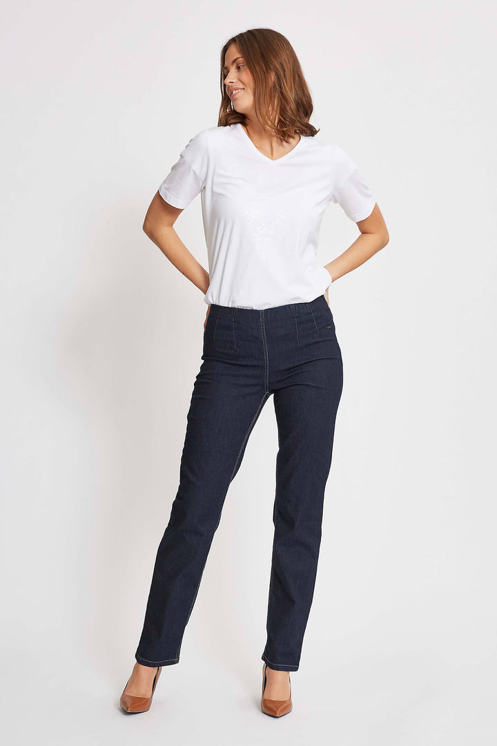 LauRie Rachel 24418 Dark Denim 40518 Pull On Jean - Shirley Allum