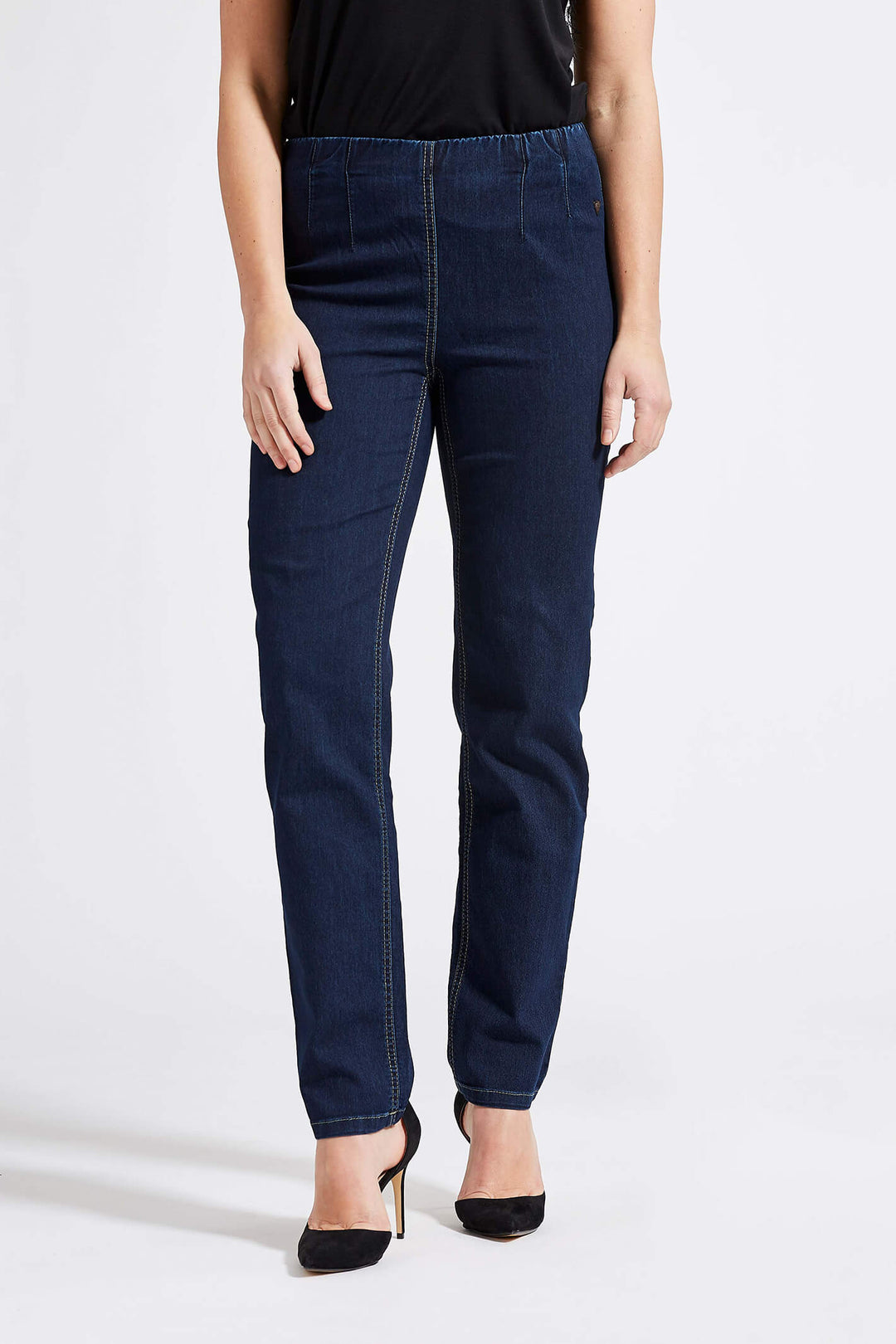 LauRie Rachel 24418 Dark Denim 40518 Pull On Jean - Shirley Allum