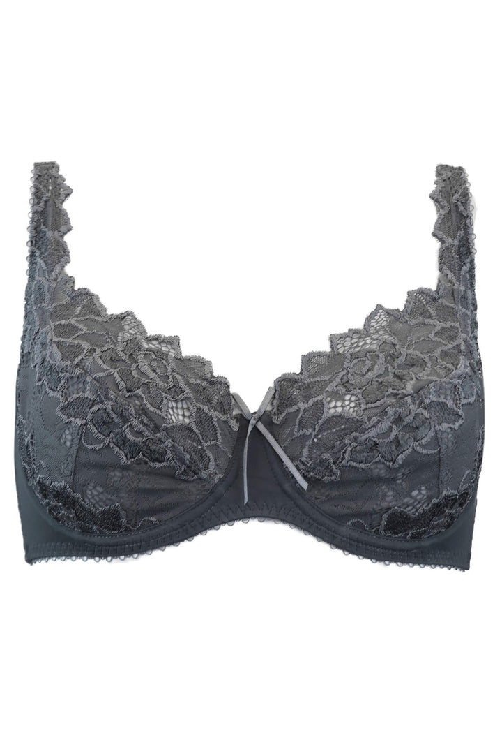 Lepel 93200 Fiore Steel Grey Padded Plunge Bra - Shirley Allum Boutique
