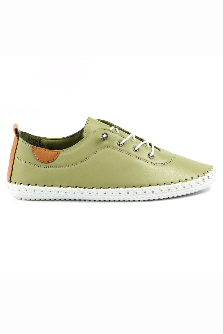 Lunar St Ives FLE030 Leather Khaki Plimsoll - Shirley Allum Boutique