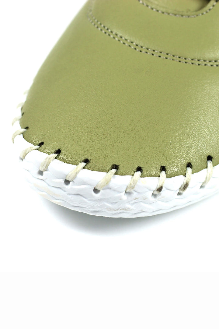 Lunar St Ives FLE030 Leather Khaki Plimsoll - Shirley Allum Boutique