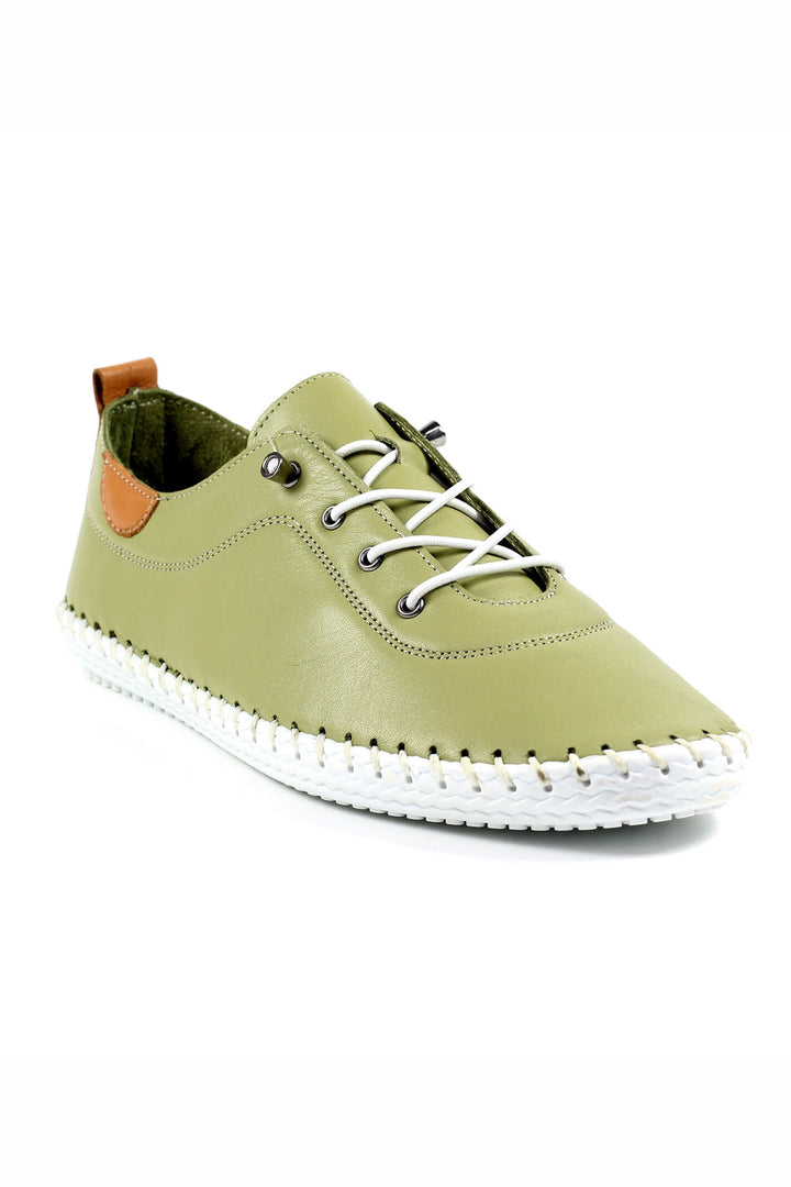 Lunar St Ives FLE030 Leather Khaki Plimsoll - Shirley Allum Boutique