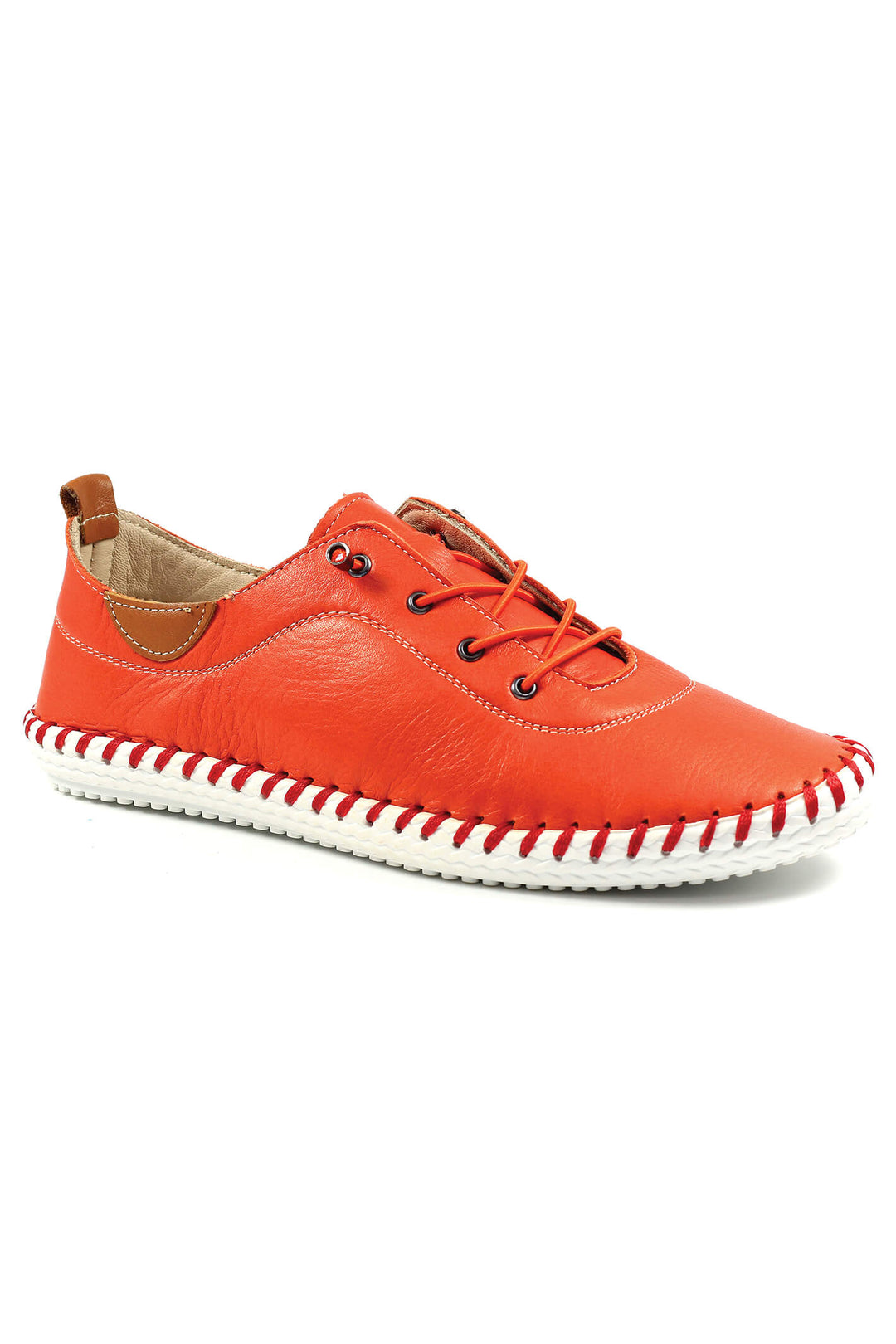 Lunar St Ives FLE030 Leather Orange Plimsoll - Shirley Allum Boutique