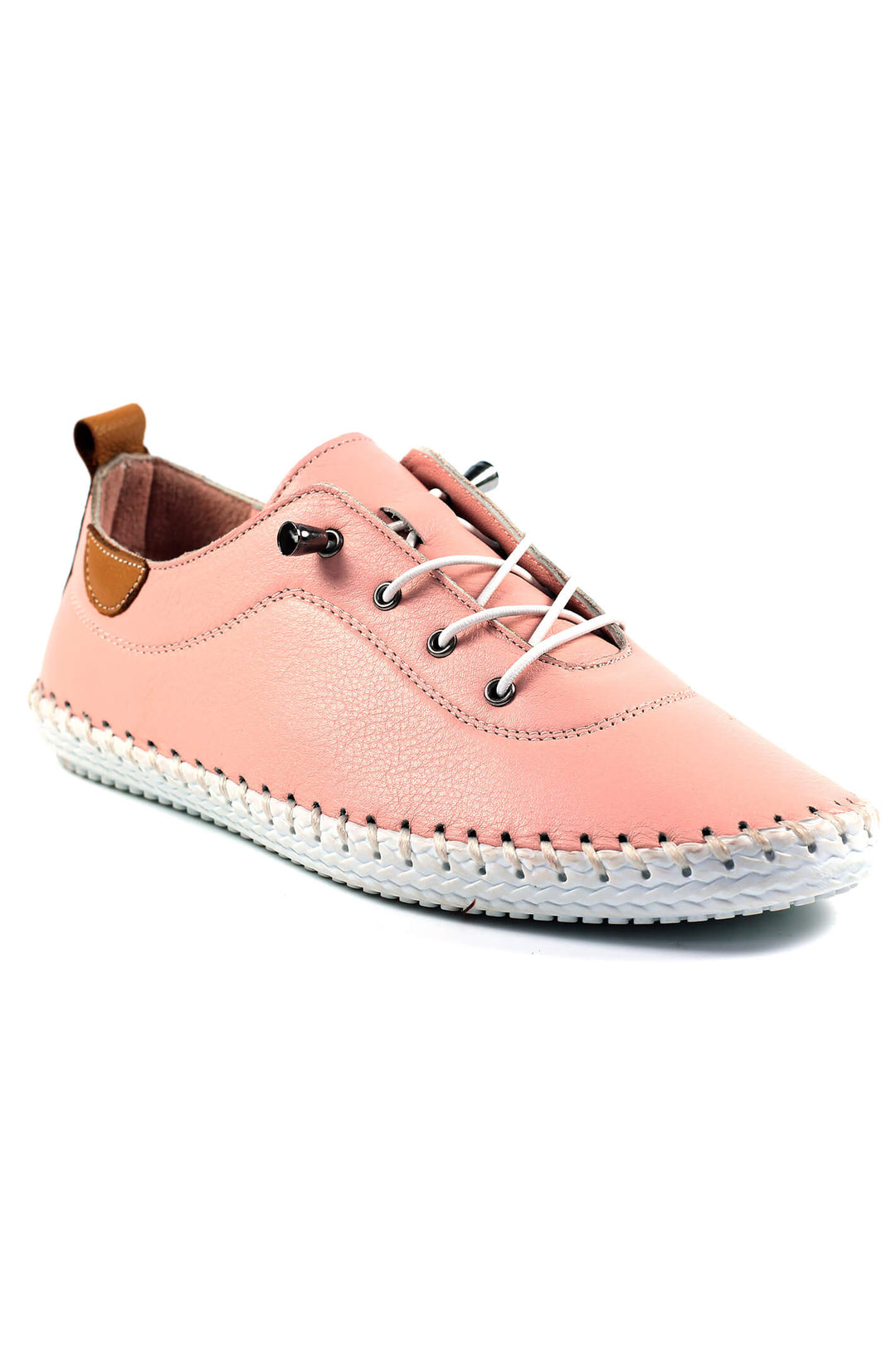 Lunar St Ives FLE030 Leather Pink Plimsoll - Shirley Allum Boutique