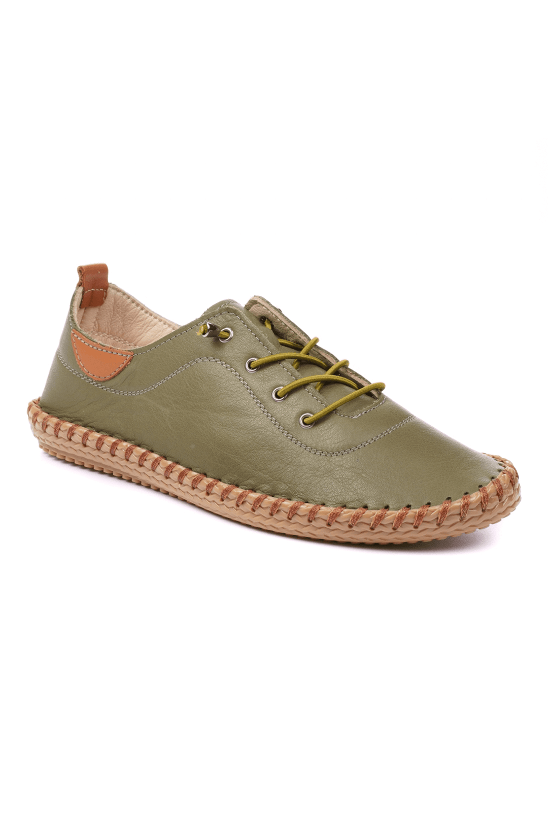 Lunar Whitstable FLG019 Leather Green Plimsoll - Shirley Allum Boutique