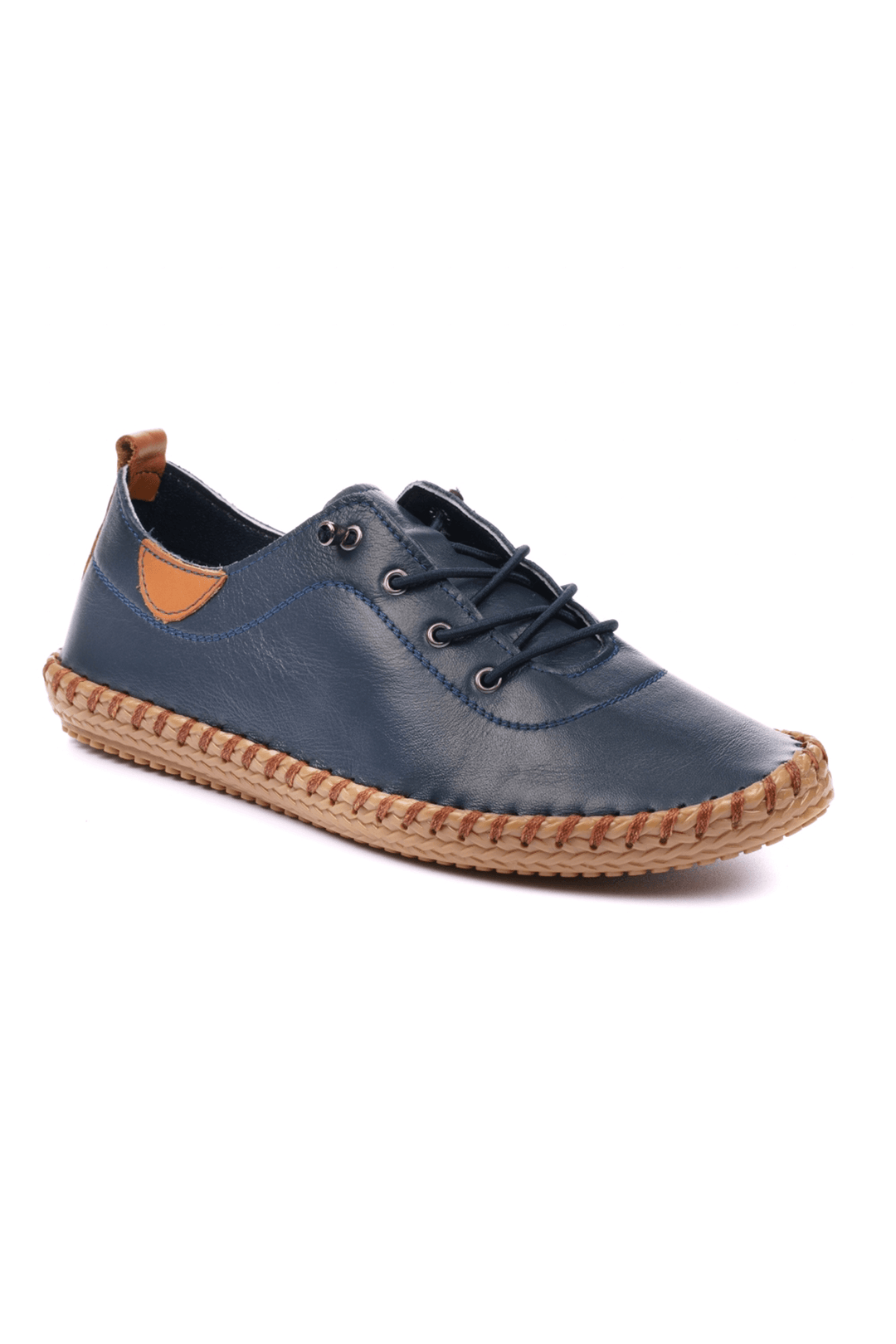 Lunar Whitstable FLG019 Leather Navy Plimsoll - Shirley Allum Boutique