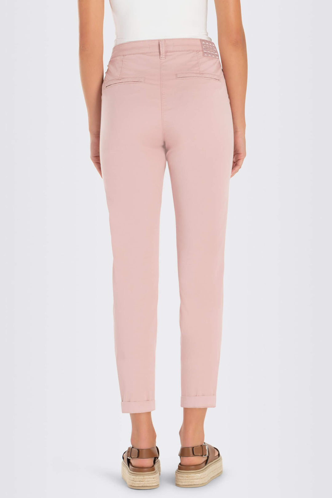 MAC 0434L 3075-00 427R Light Amethyst Pink Chino Turn Up Trousers - Shirley Allum Boutique