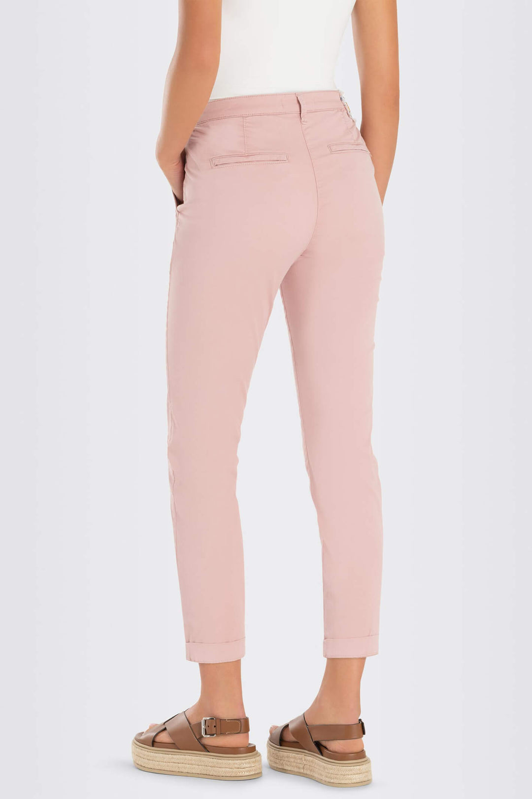 MAC 0434L 3075-00 427R Light Amethyst Pink Chino Turn Up Trousers - Shirley Allum Boutique