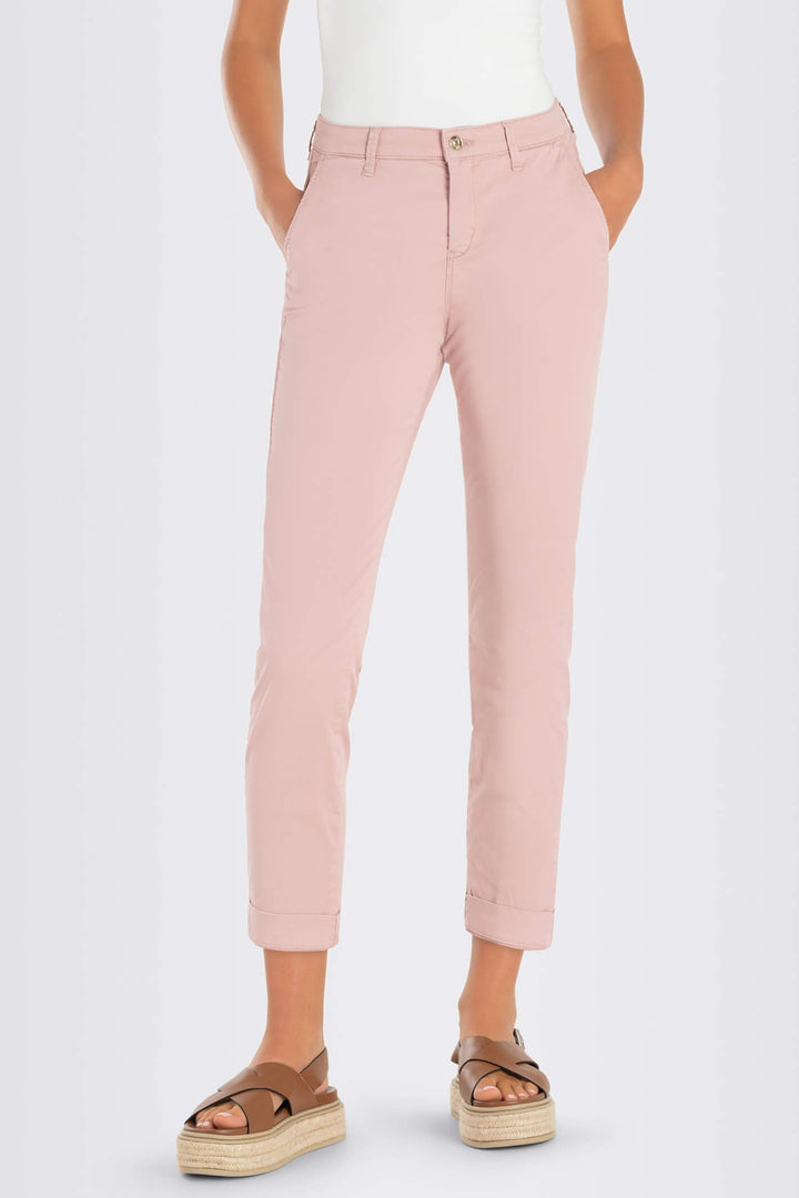 MAC 0434L 3075-00 427R Light Amethyst Pink Chino Turn Up Trousers - Shirley Allum Boutique