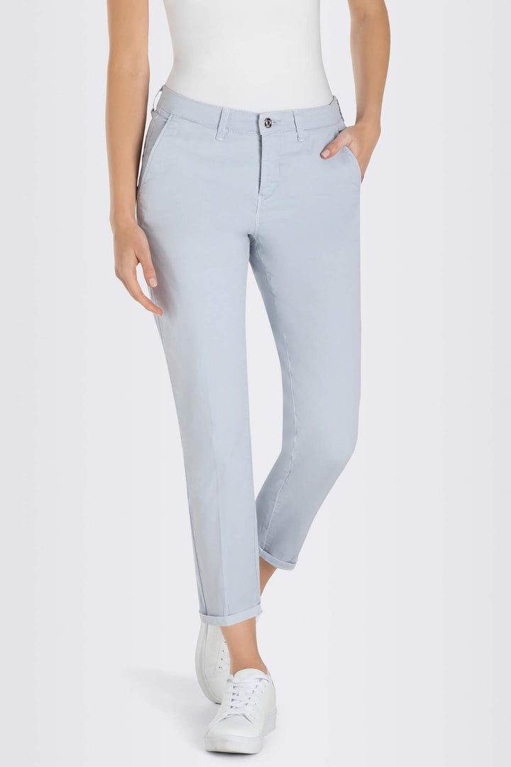 MAC 0434L 3075-00 Cool Blue Chino Turn Up Trousers - Shirley Allum Boutique