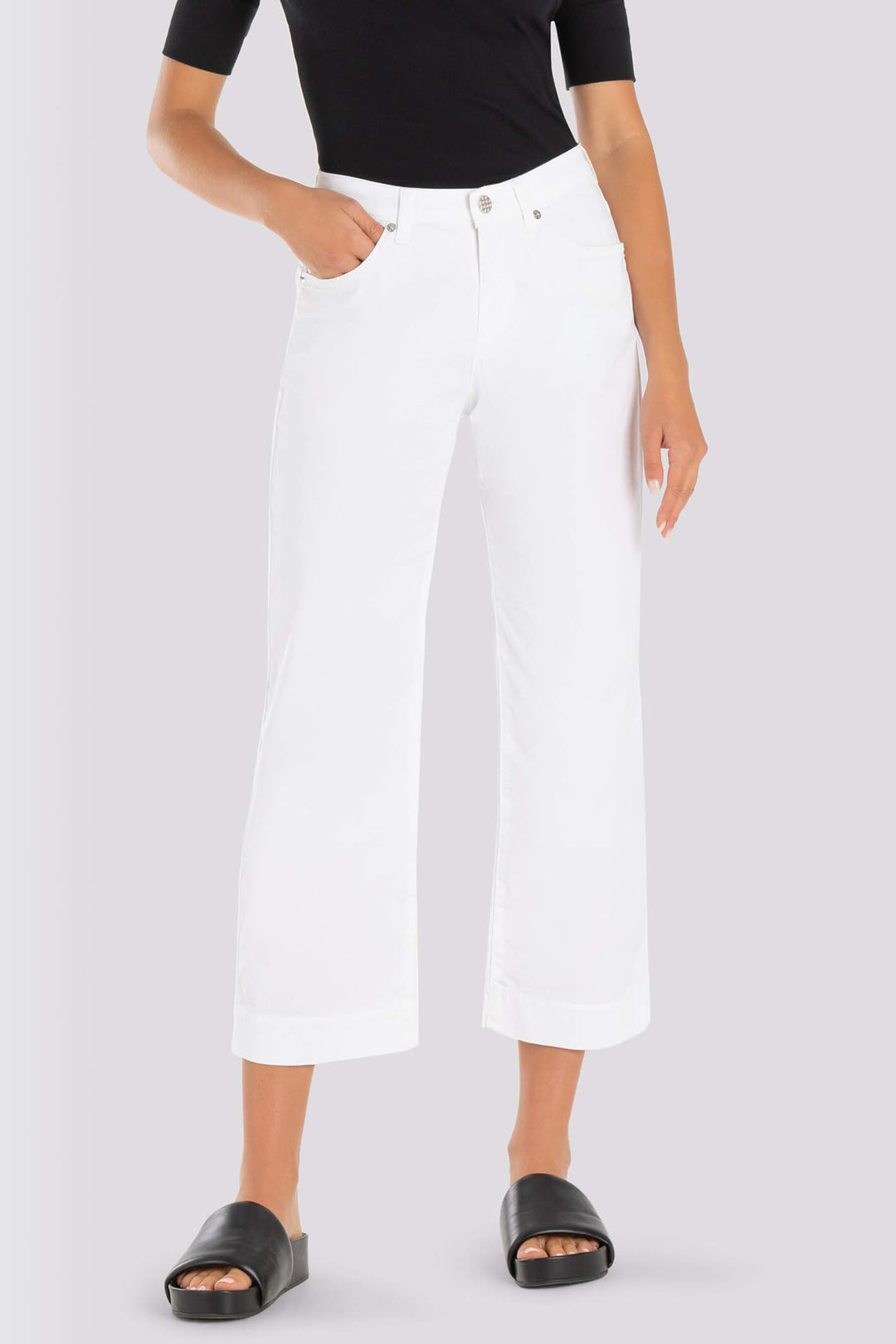 MAC 0434L 5984-00 010 White Rich Culotte Trousers - Shirley Allum Boutique