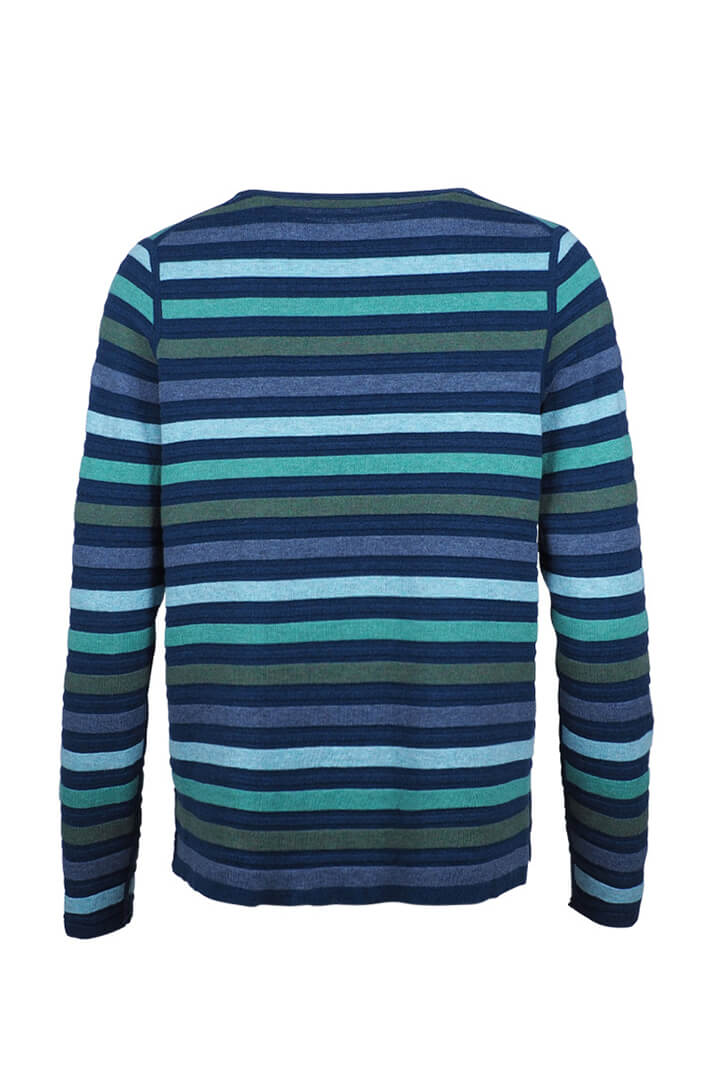 Mansted Atlas 78 Midnight Blue Striped Cotton Jumper - Shirley Allum Boutique