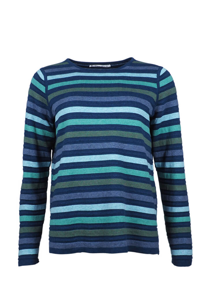 Mansted Atlas 78 Midnight Blue Striped Cotton Jumper - Shirley Allum Boutique