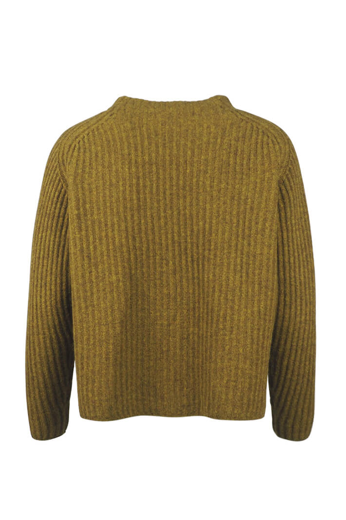 Mansted Drew 30 Olive Rib Knit Crew Neck Yak Jumper - Shirley Allum Boutique
