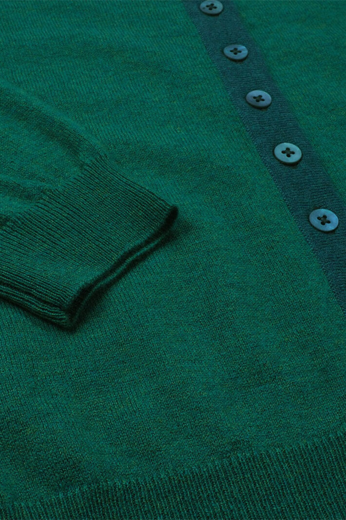 Mansted Nidal 35 Green Merino Button Front Cardigan - Shirley Allum Boutique