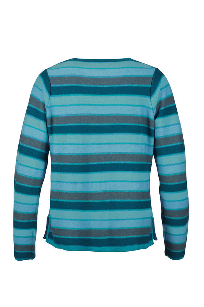 Mansted Wakanda 51 Aqua Blue Striped Merino Jumper - Shirley Allum Boutique