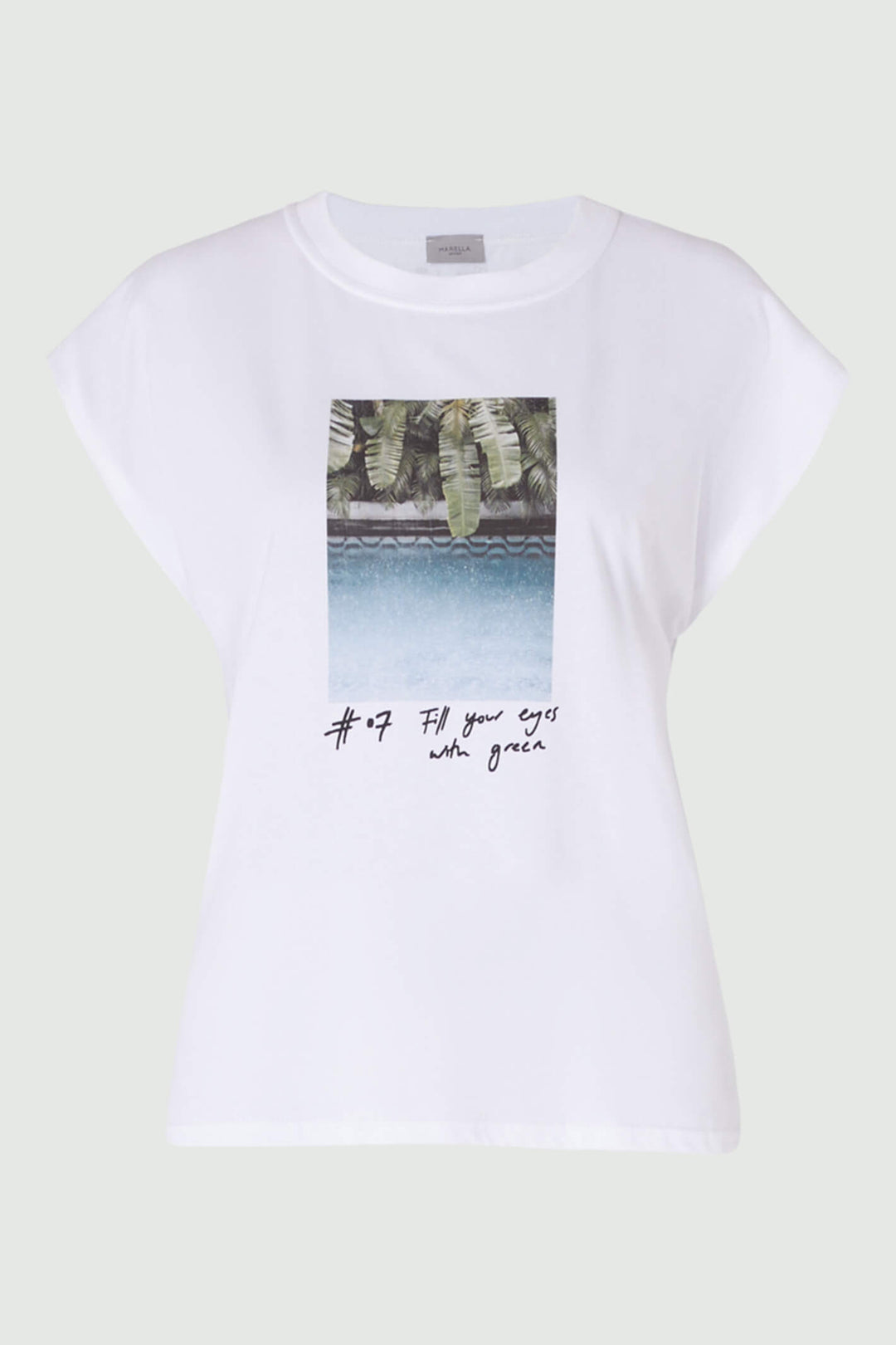 Marella 39410224200 Anna1 White 007 Cap Sleeve T-Shirt - Shirley Allum Boutique