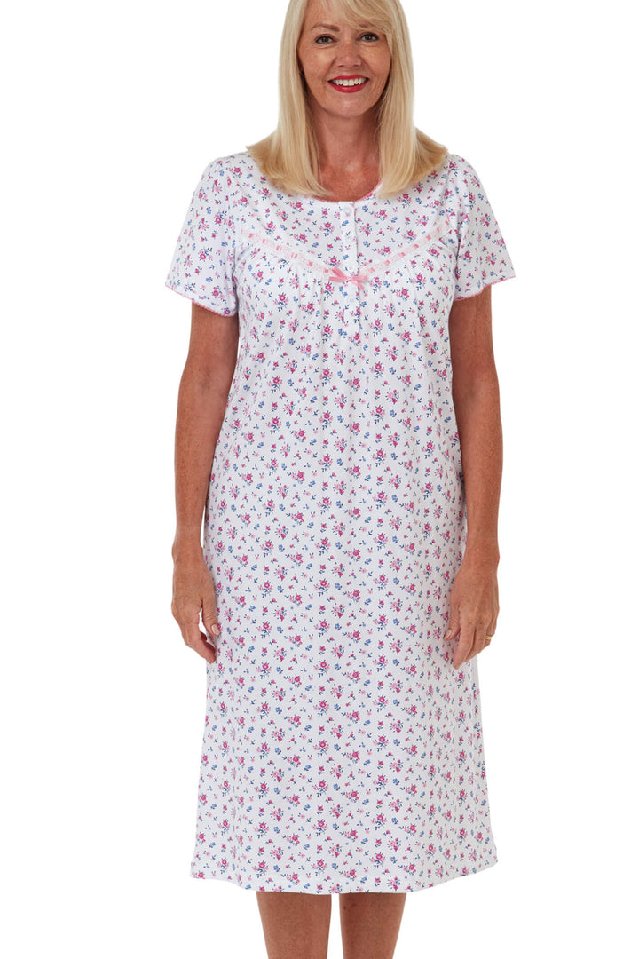 Marlon MA17970 Pink Maria Cotton Short Sleeve Nightdress - Shirley Allum Boutique