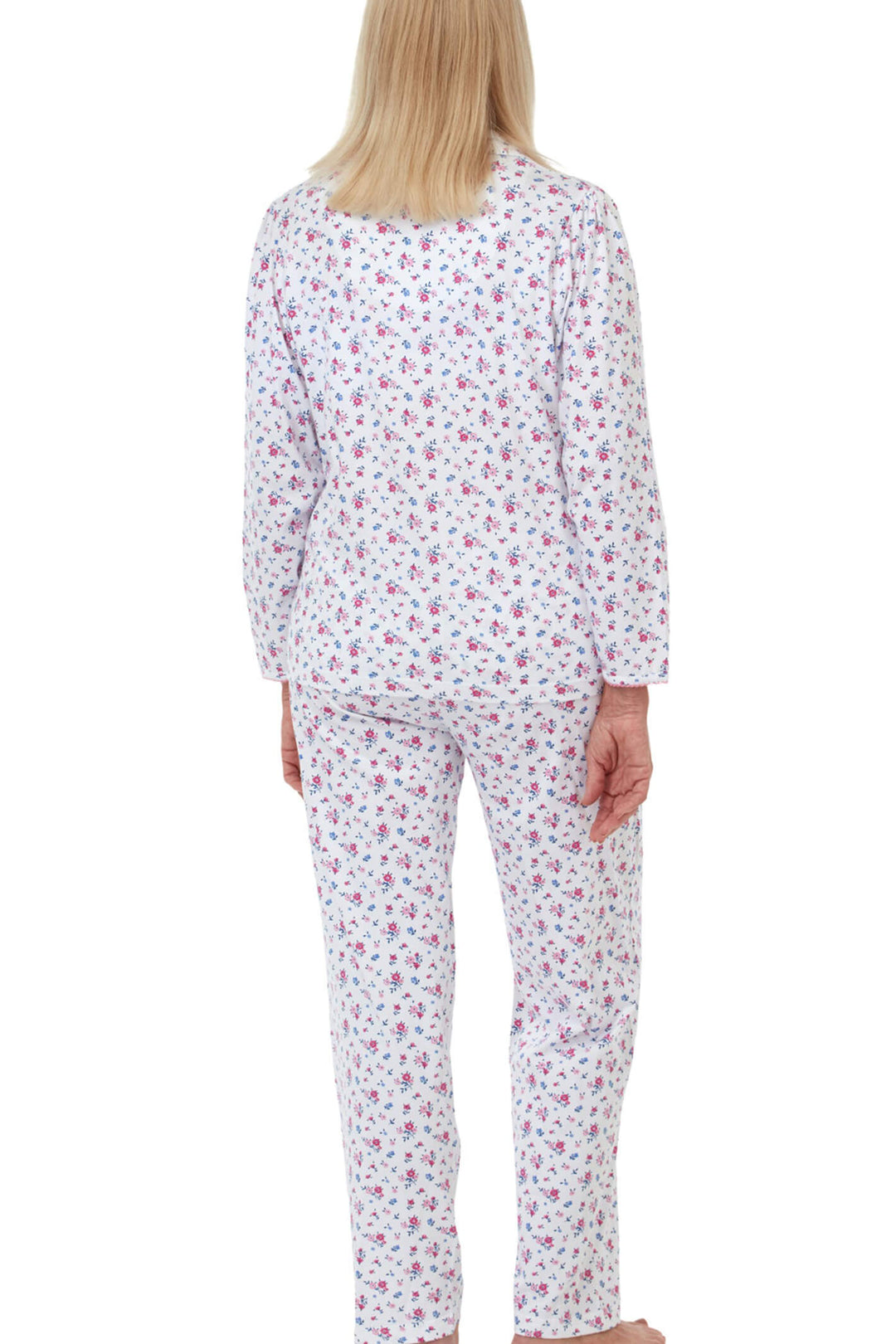 Marlon MA18016 Pink Sara Cotton Revere Collar Pyjama - Shirley Allum Boutique