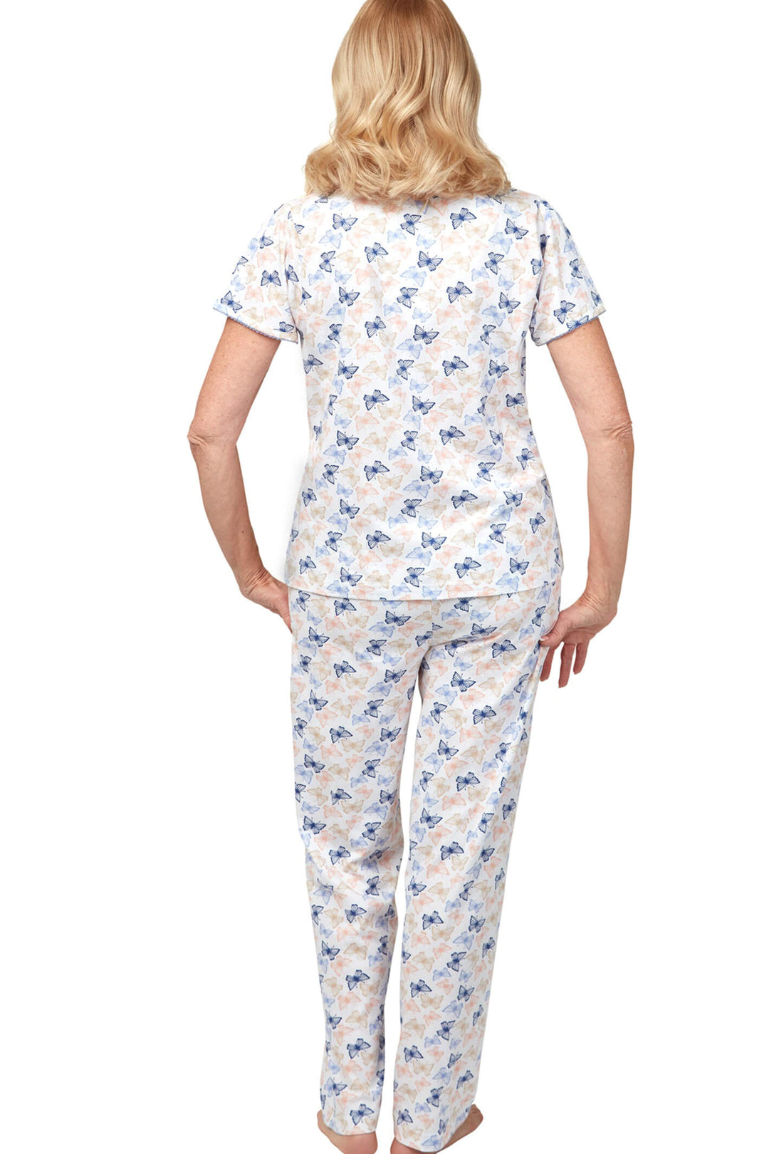 Marlon MA31676 Mable Blue Short Sleeve Cotton Pyjamas - Shirley Allum Boutique