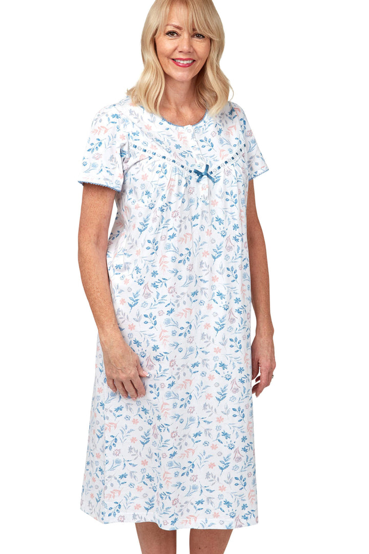 Marlon Ma31678 Lyla Blue Short Sleeve Nightdress - Shirley Allum Boutique