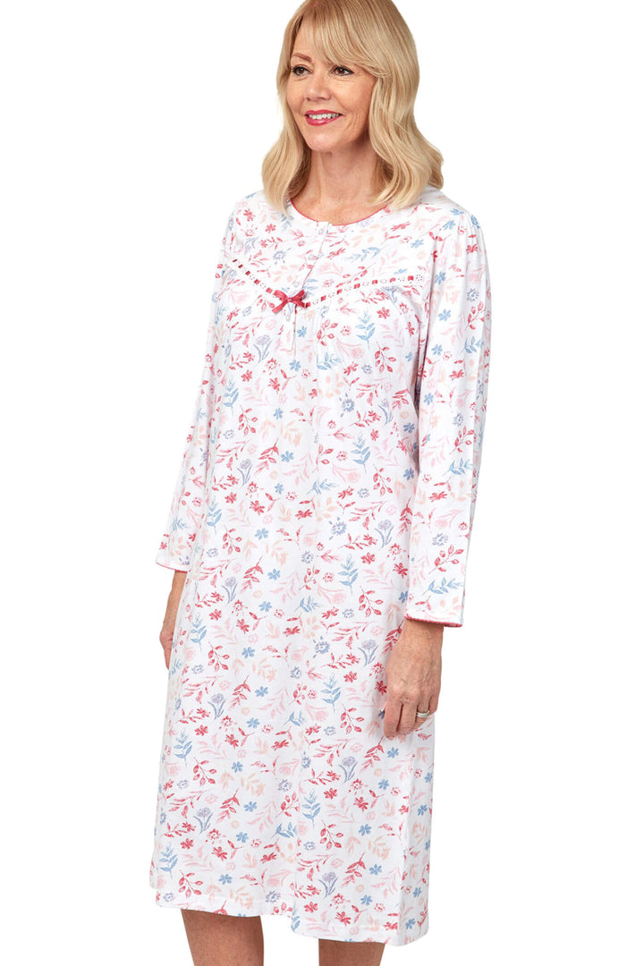 Marlon Ma31681 Lyla Pink Long Sleeve Cotton Nightdress - Shirley Allum Boutique