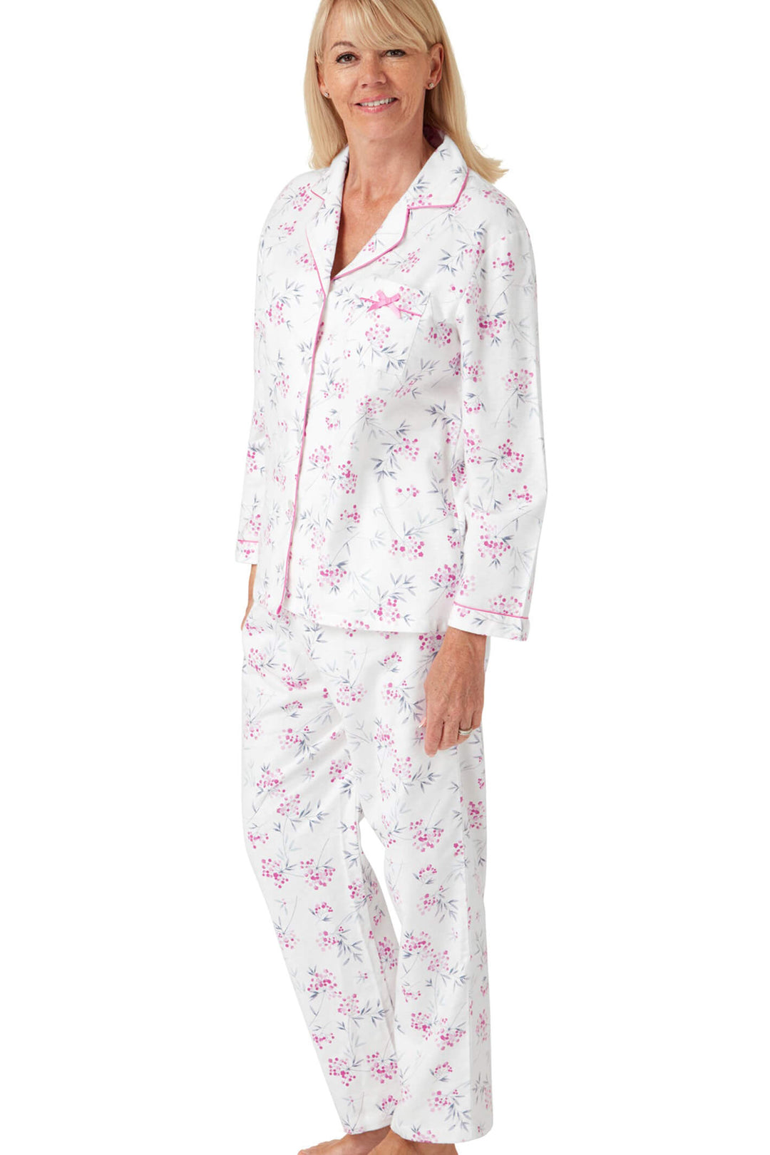 Marlon Ma33601 Tilly Fucshia Pink Winceyette Pyjamas - Shirley Allum Boutique