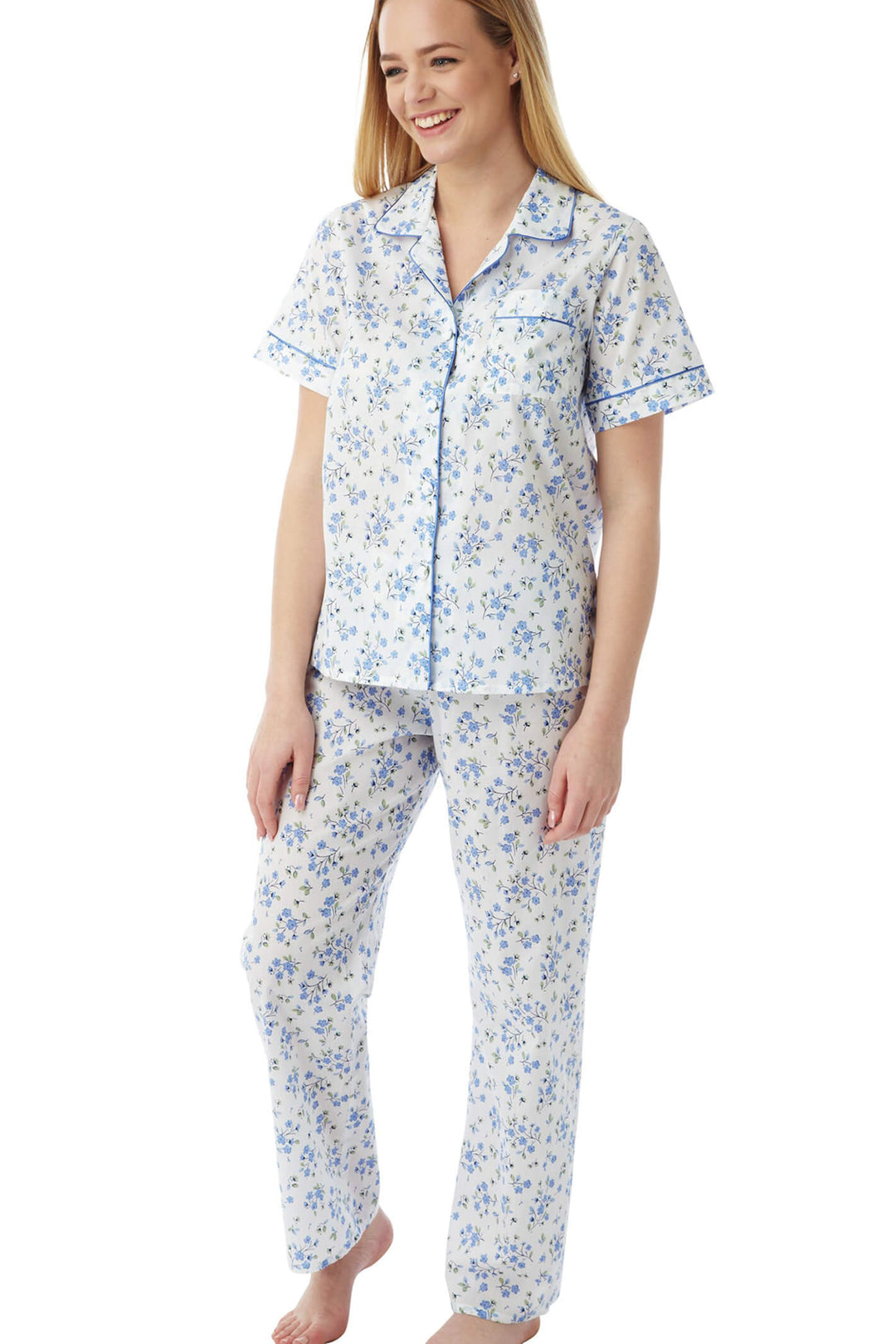 Marlon MN14 Blue Short Sleeve Pyjamas - Shirley Allum Boutique