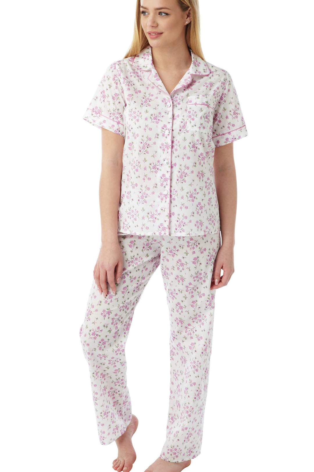 Marlon MN14 Pink Short Sleeve Pyjamas - Shirley Allum Boutique