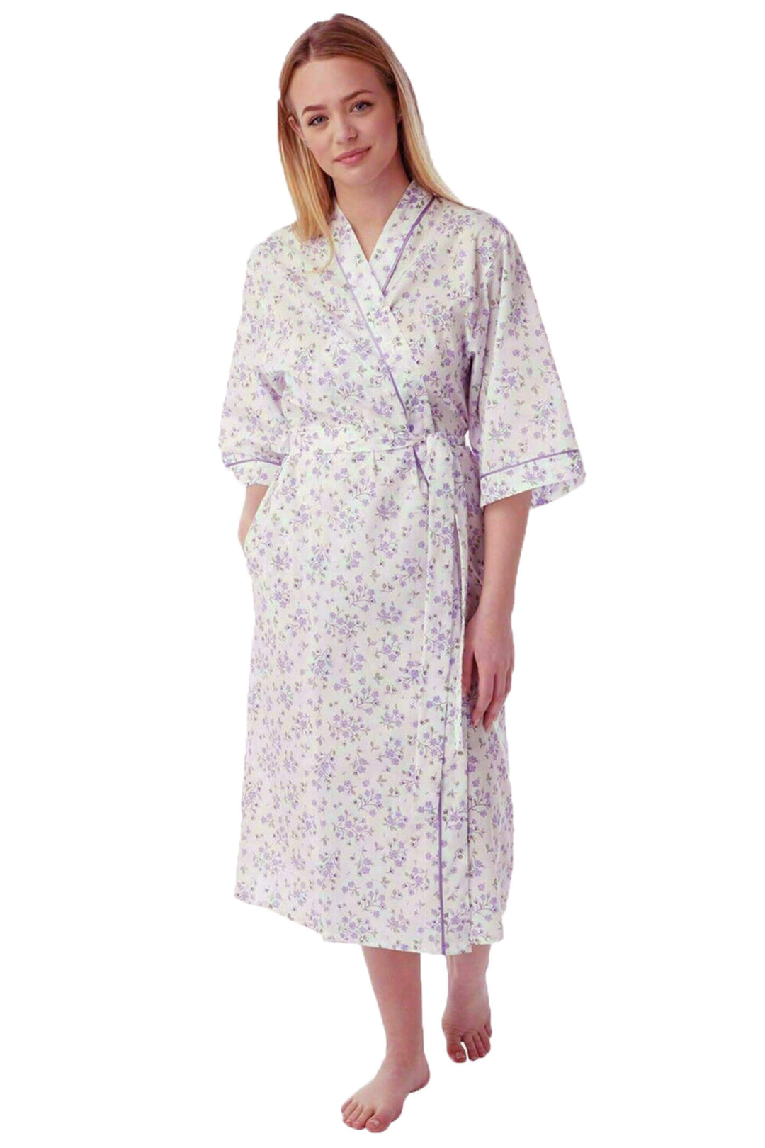Marlon MN18 Lilac Wrap Dressing Gown - Shirley Allum Boutique