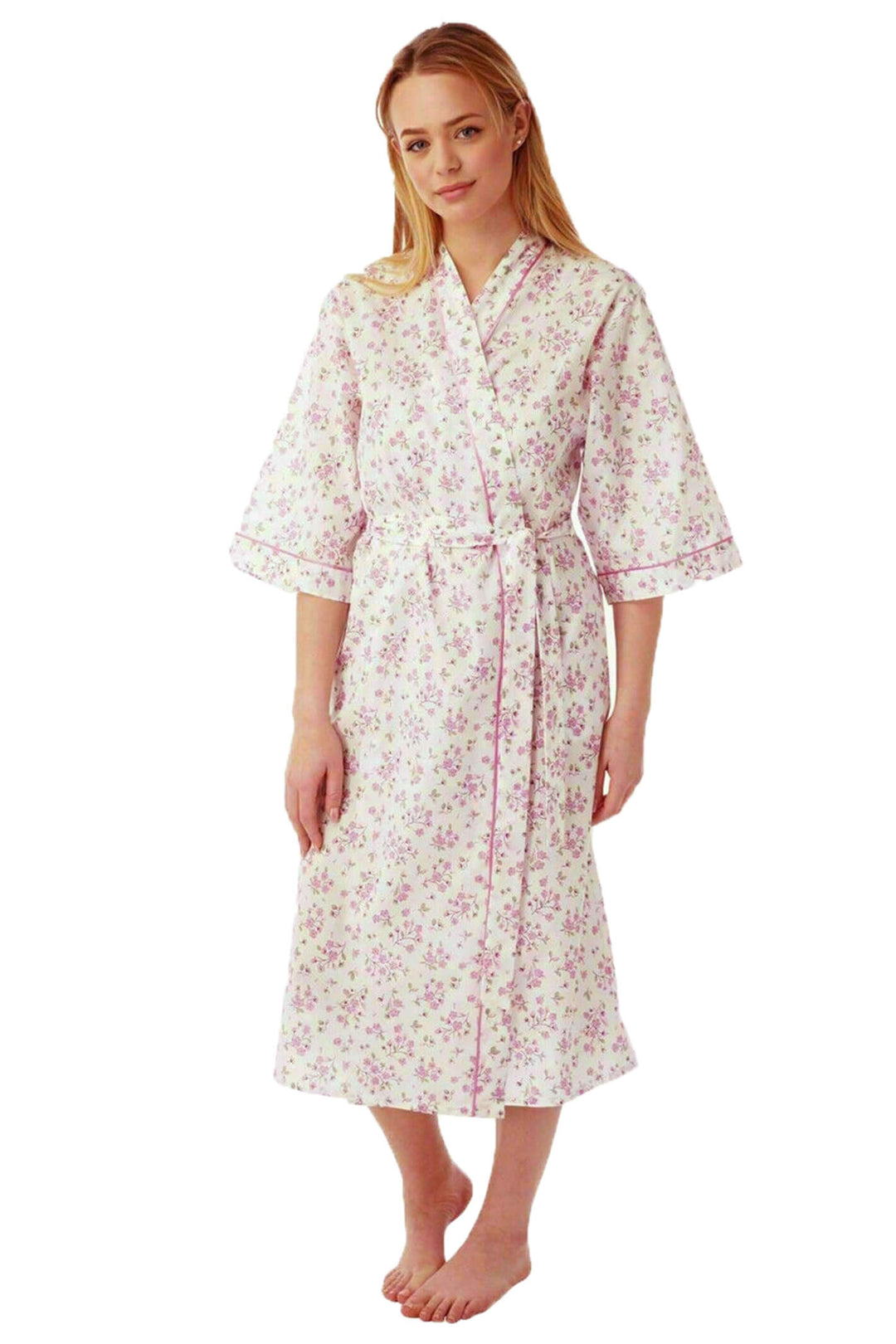 Marlon MN18 Pink Wrap Dressing Gown - Shirley Allum Boutique